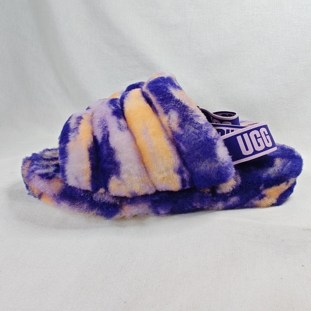 UGG Fluff Yeah Slide Slipper 11 Purple Orange Marble Violet Night Sandals 42 - Picture 5 of 11